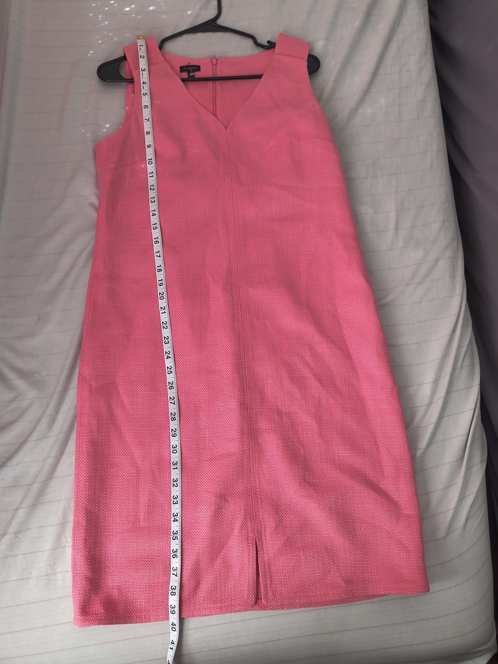 Talbots Pink Sleeveless V-Neck Midi Sheath Dress, Size 10 - Picture 5 of 10